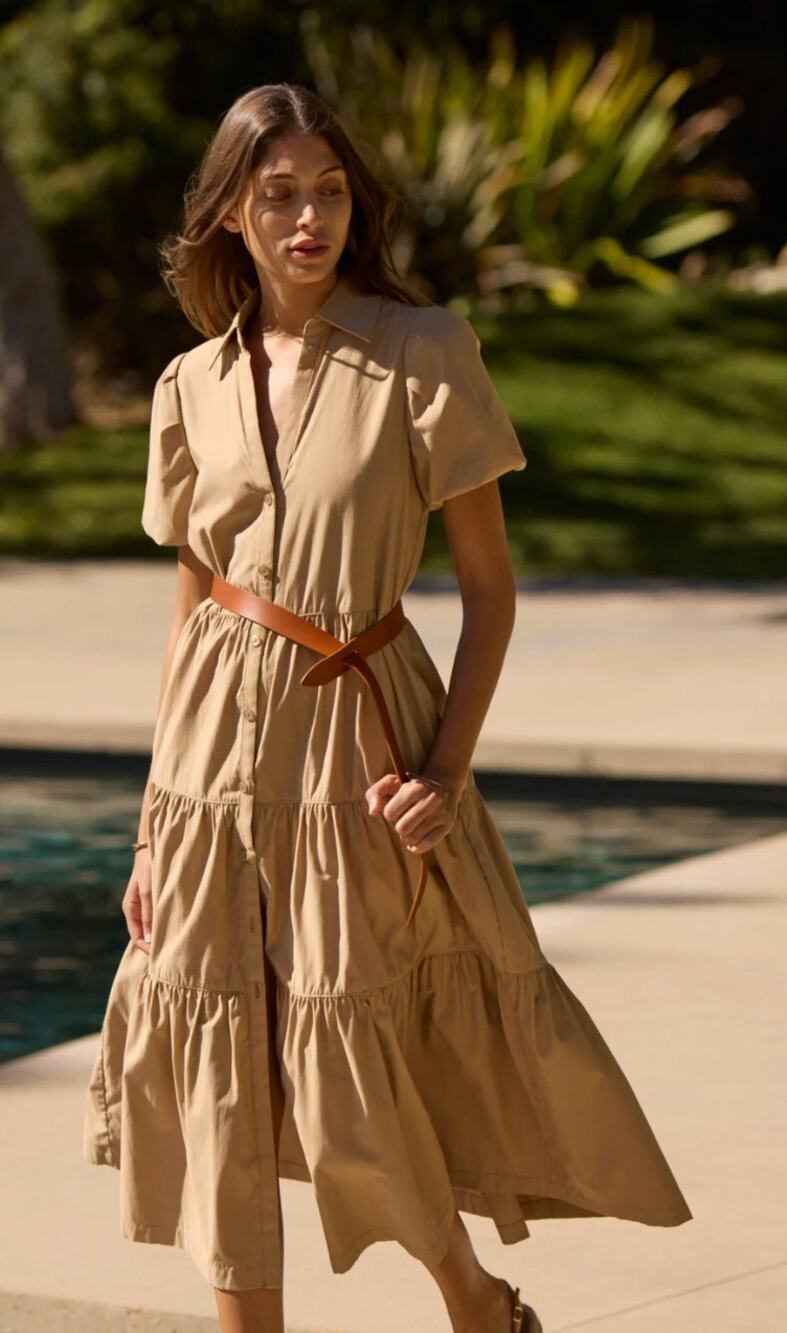 Brochu Walker Khaki Tan Havana Dress size L large